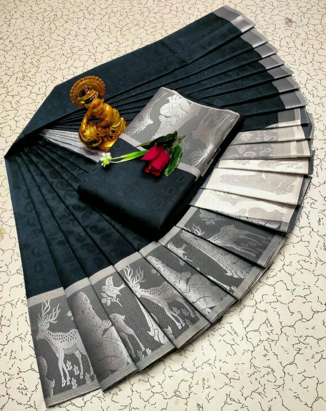 3D Embossed Pattu Sarees