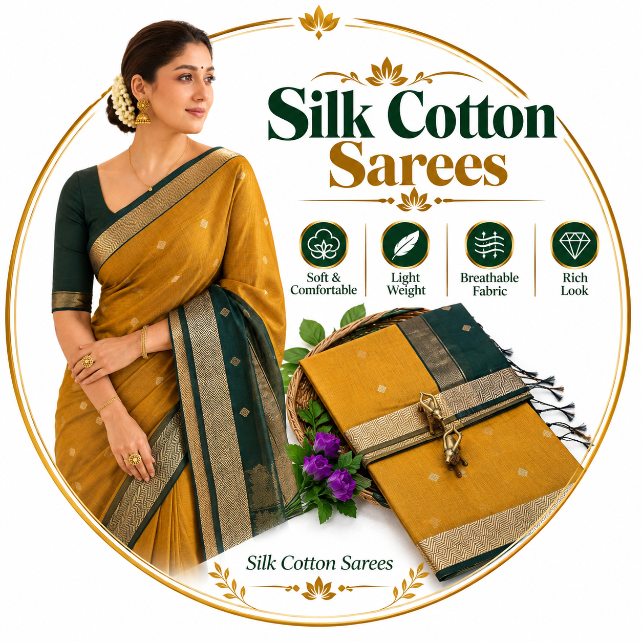 Nayanthara Mam inspired Silk Cotton sarees