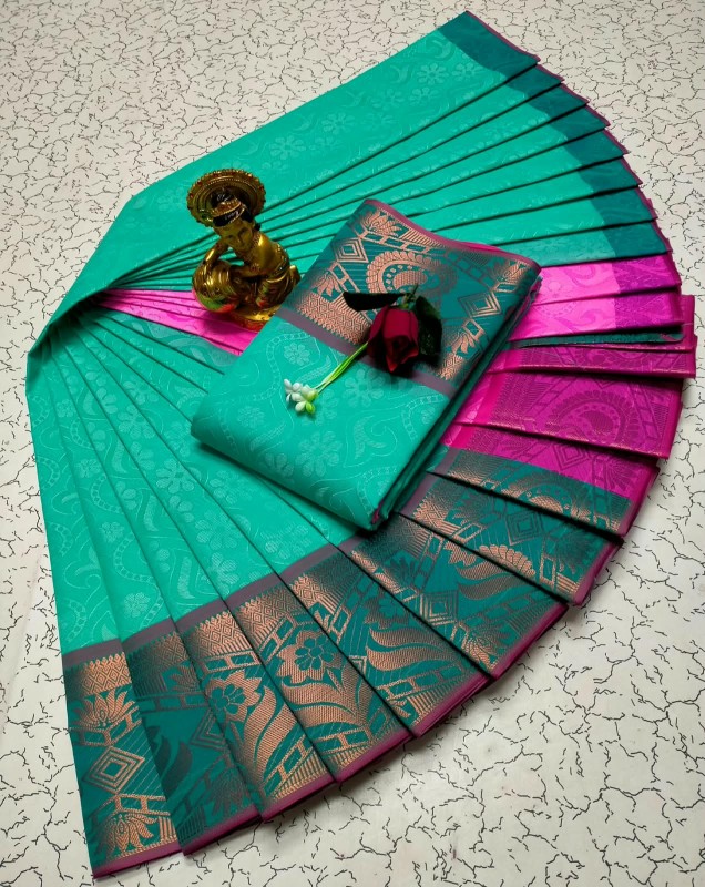 3D Embossed Pattu Sarees