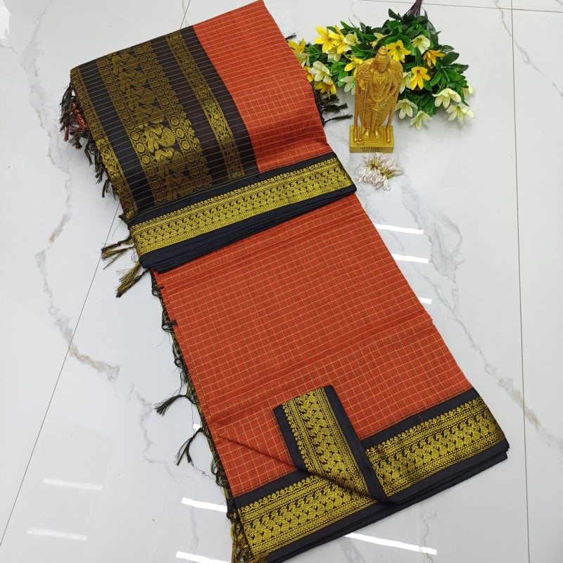 Checked Kalyani Cotton Sarees