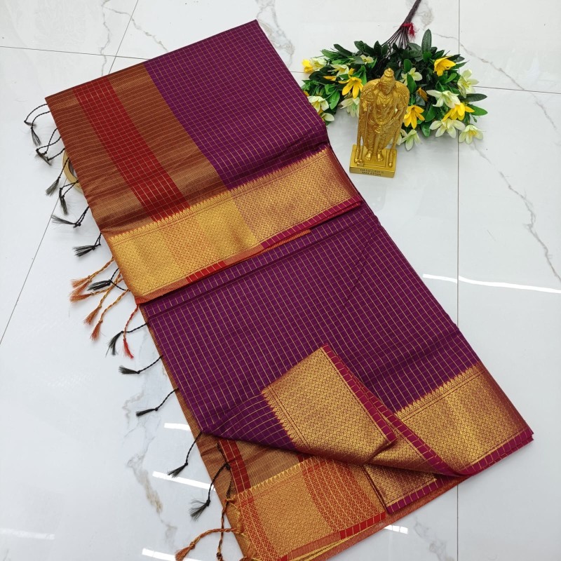 Maheshwari Checked Cotton Sarees