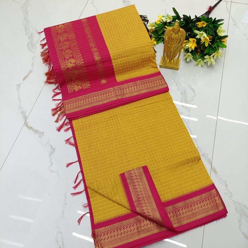 Checked Kalyani Cotton Sarees