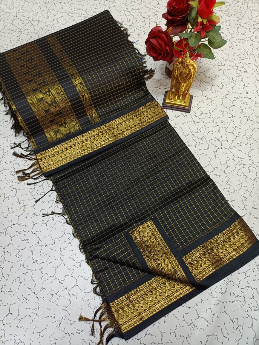 Checked Kalyani Cotton Sarees
