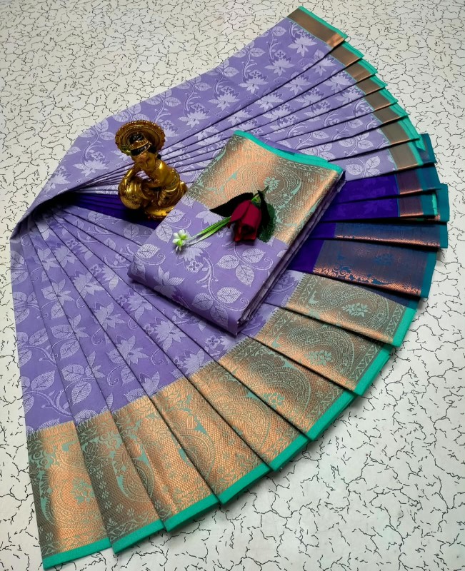 3D Embossed Pattu Sarees