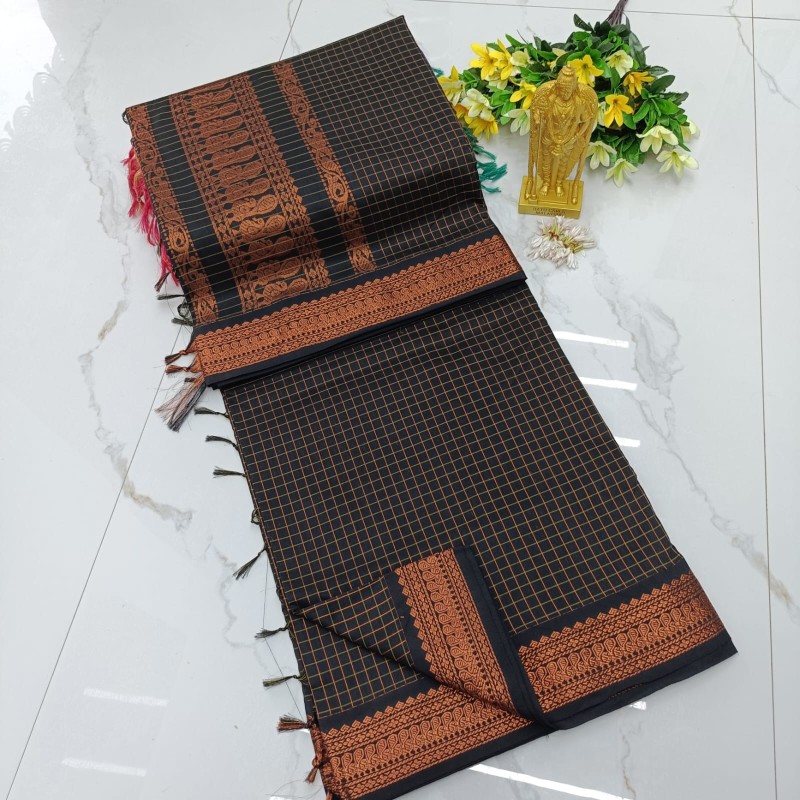 Checked Kalyani Cotton Sarees