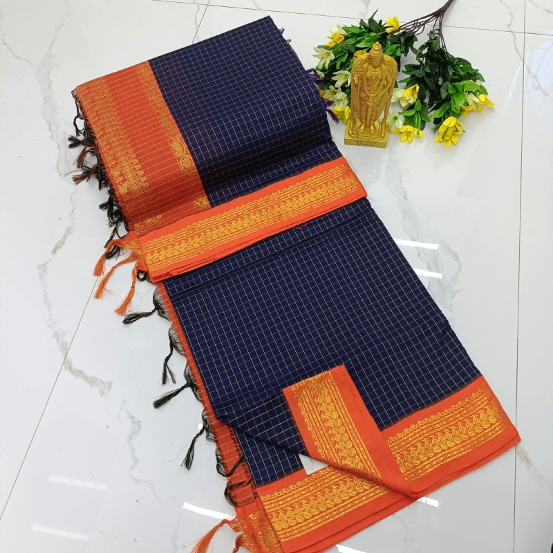 Checked Kalyani Cotton Sarees