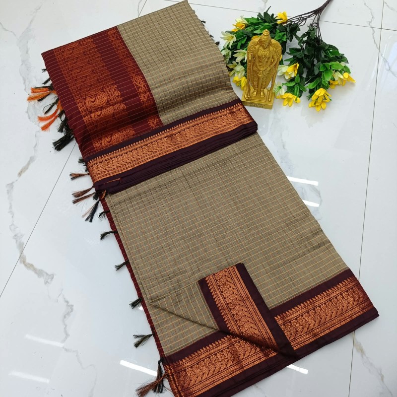 Checked Kalyani Cotton Sarees