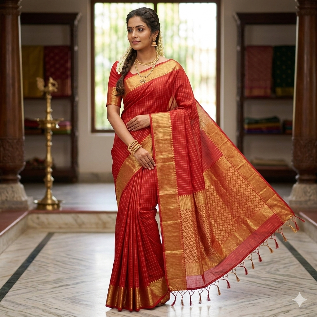 Maheshwari Checked Cotton Sarees