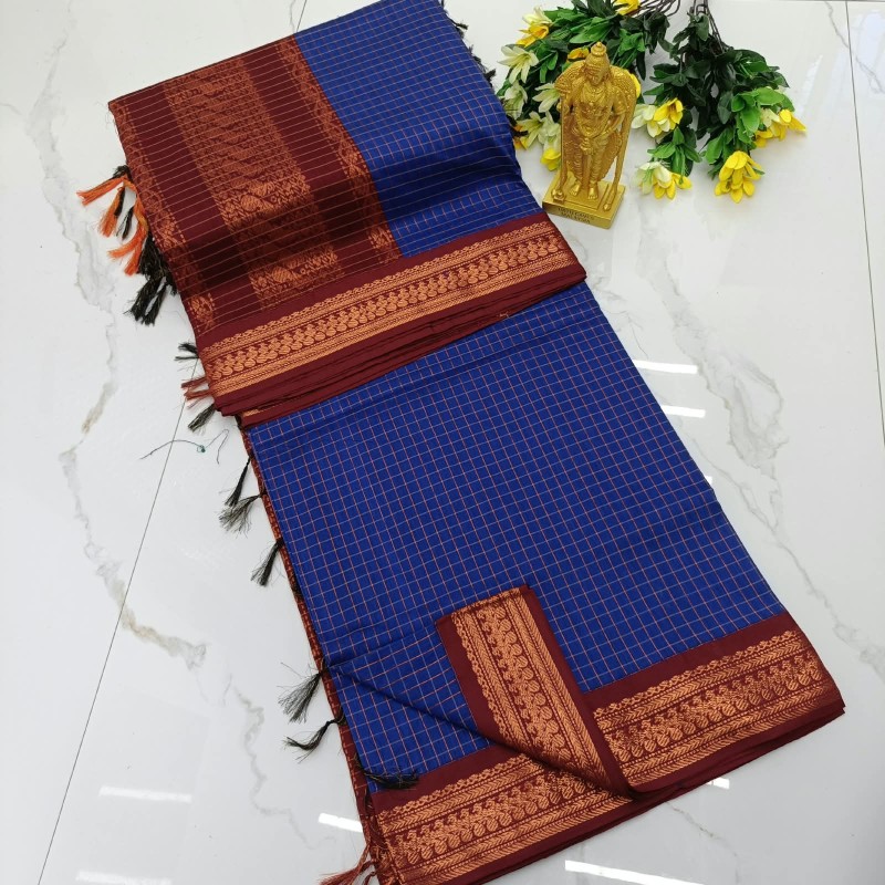 Checked Kalyani Cotton Sarees