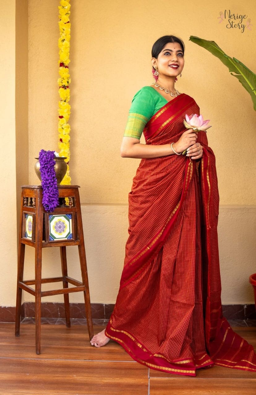 Arani Checked Cotton Sarees