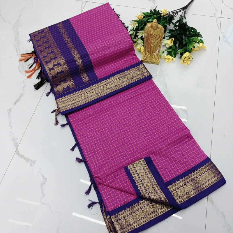 Checked Kalyani Cotton Sarees
