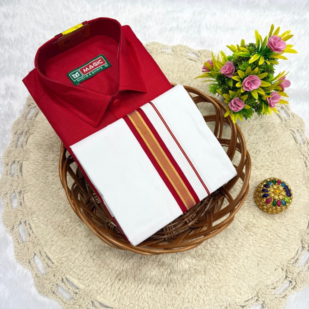 Cotton Dhoti & Shirt