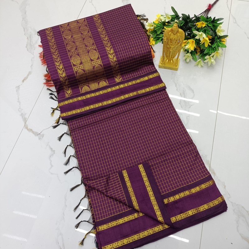 Checked Kalyani Cotton Sarees