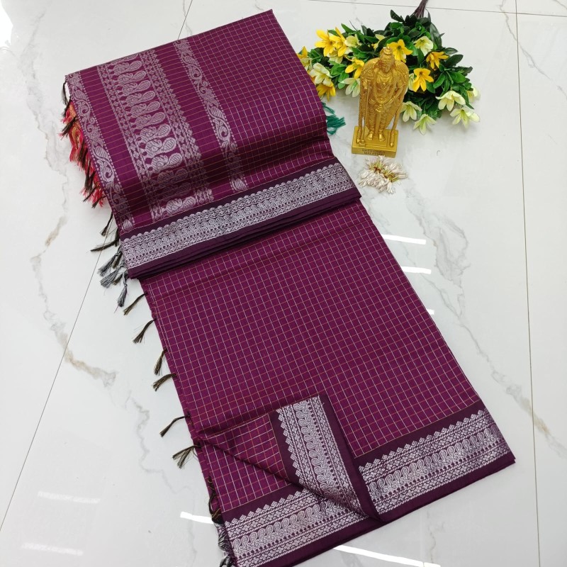 Checked Kalyani Cotton Sarees