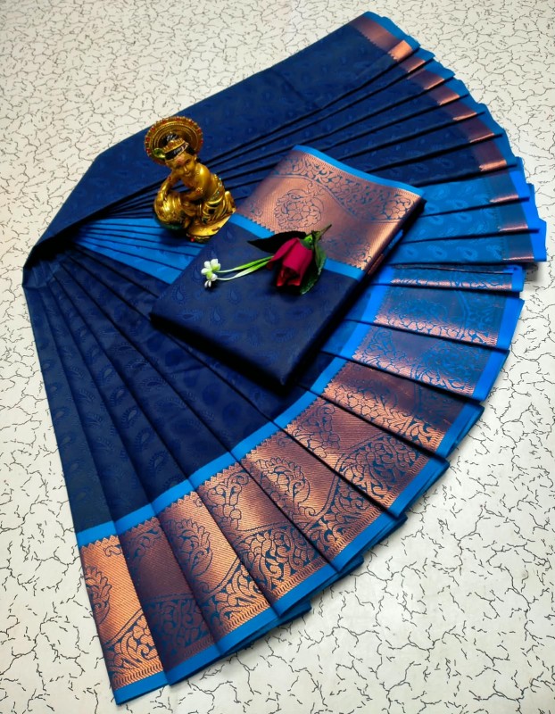 3D Embossed Pattu Sarees