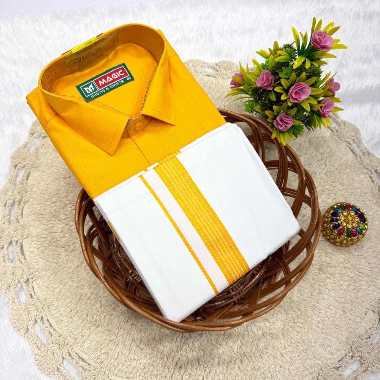 Cotton Dhoti & Shirt