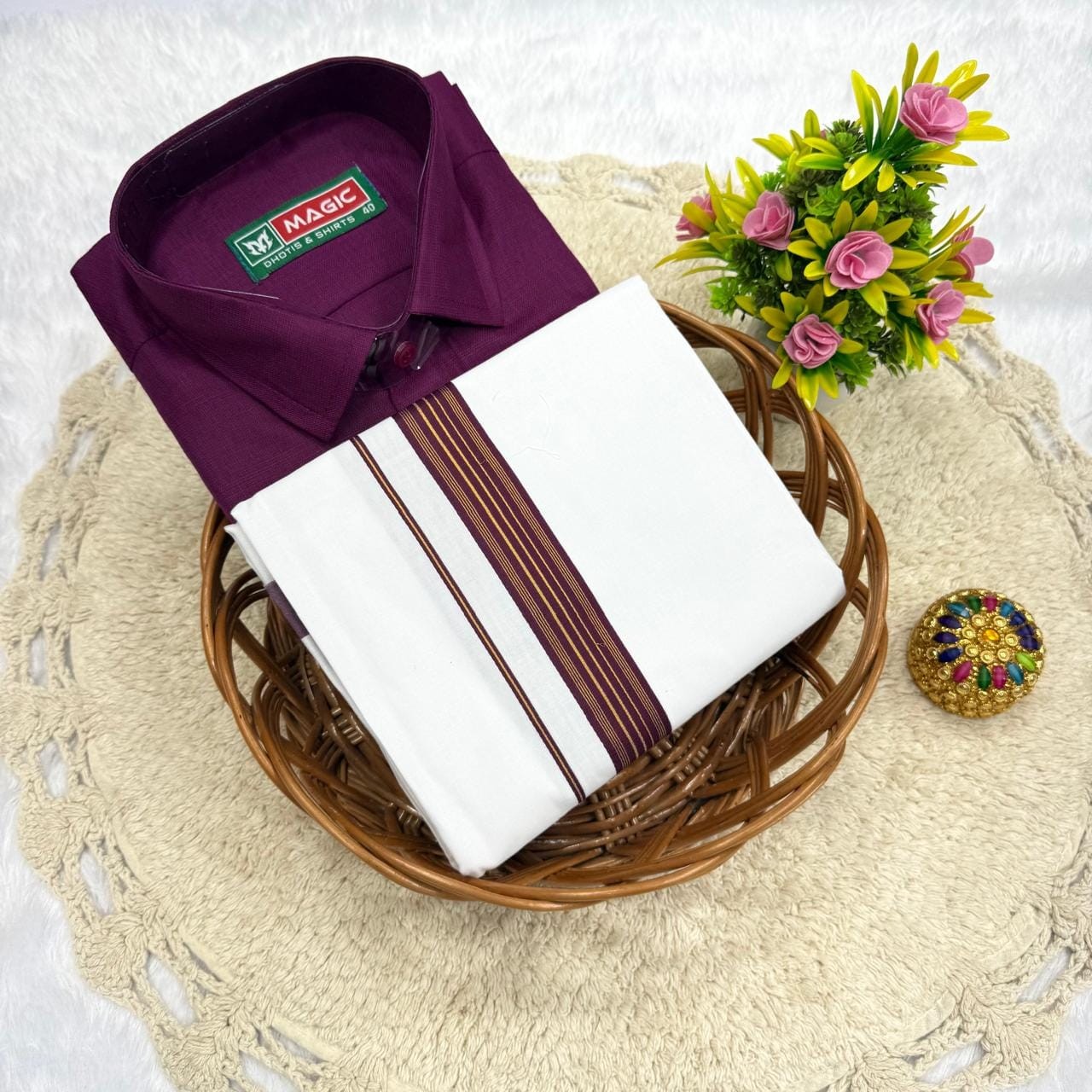 Cotton Dhoti & Shirt