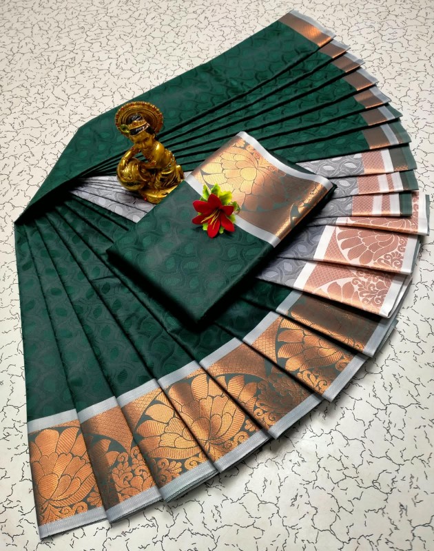 3D Embossed Pattu Sarees