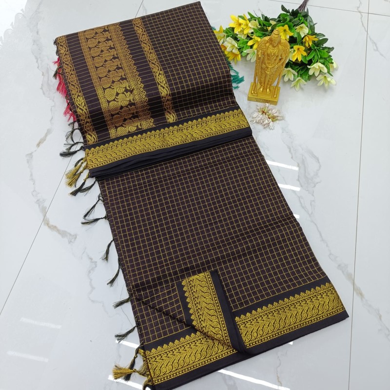 Checked Kalyani Cotton Sarees