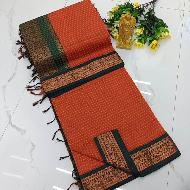 Checked Kalyani Cotton Sarees