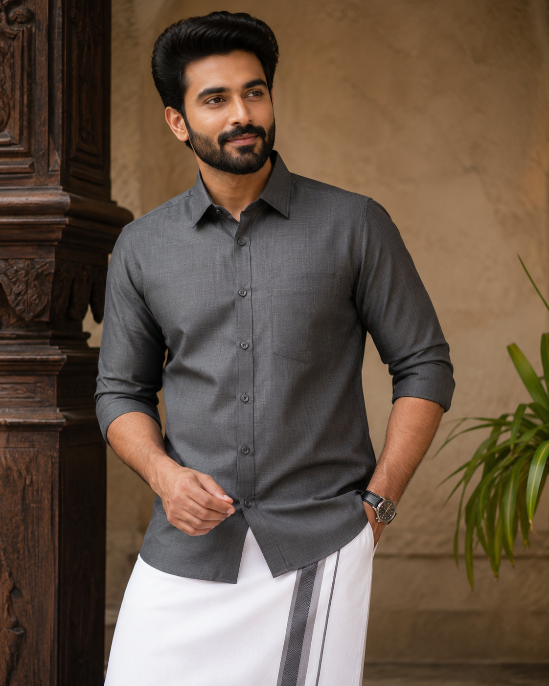 Cotton Dhoti & Shirt