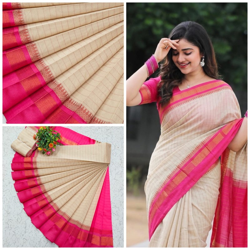 Korvai Border Silk Cotton Sarees