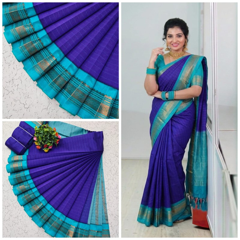 Korvai Border Silk Cotton Sarees