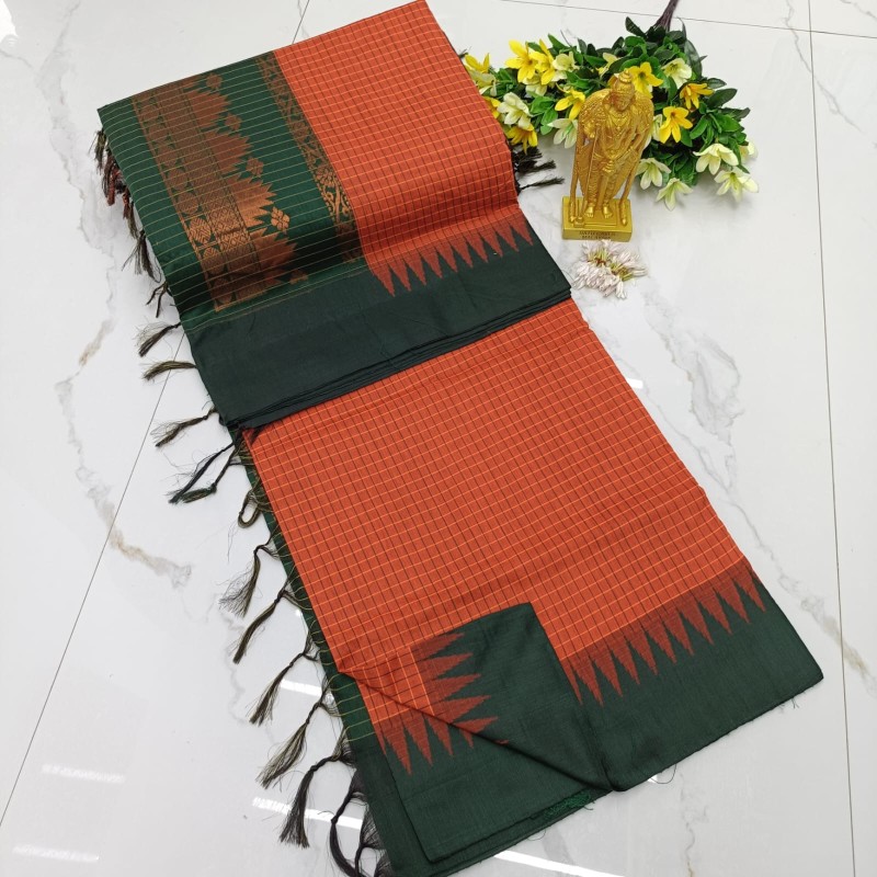 Checked Kalyani Cotton Sarees