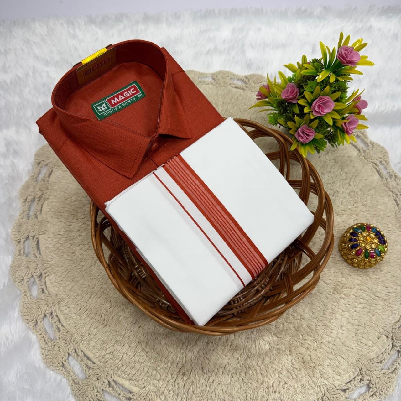 Cotton Dhoti & Shirt