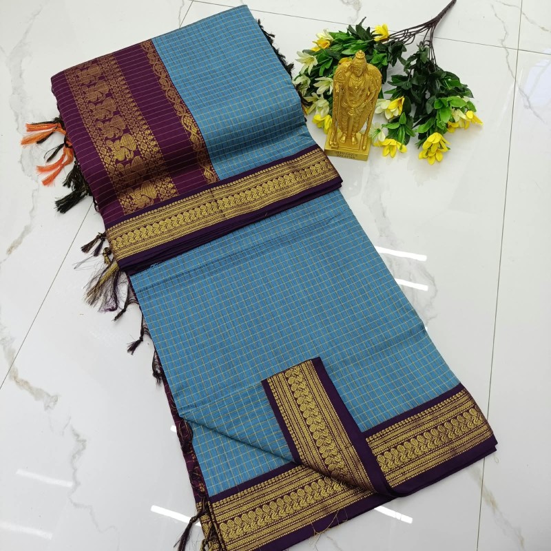 Checked Kalyani Cotton Sarees