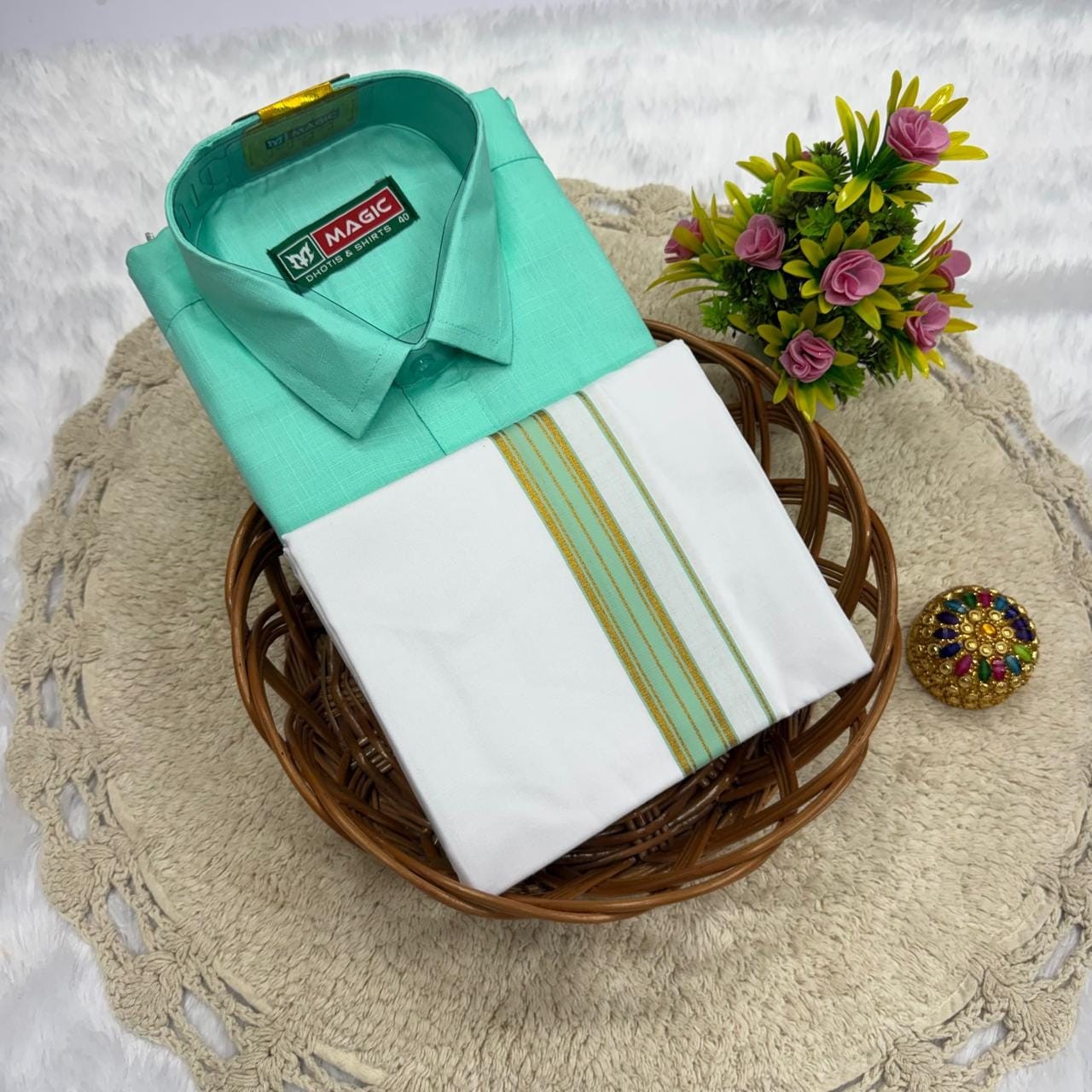 Cotton Dhoti & Shirt