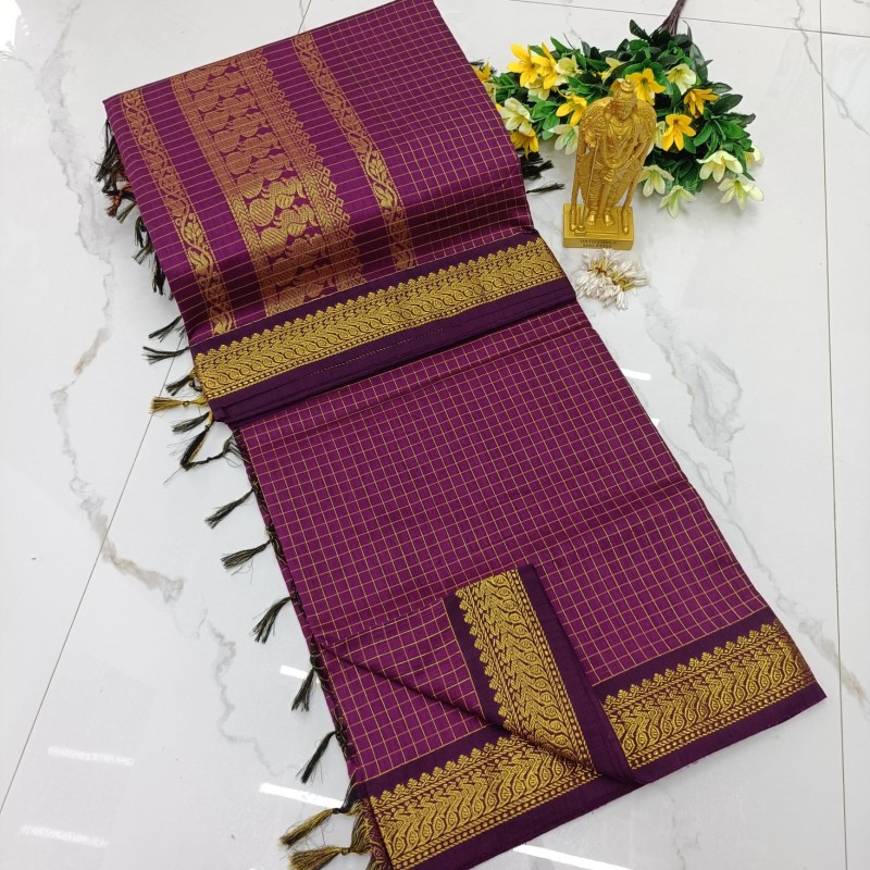 Checked Kalyani Cotton Sarees