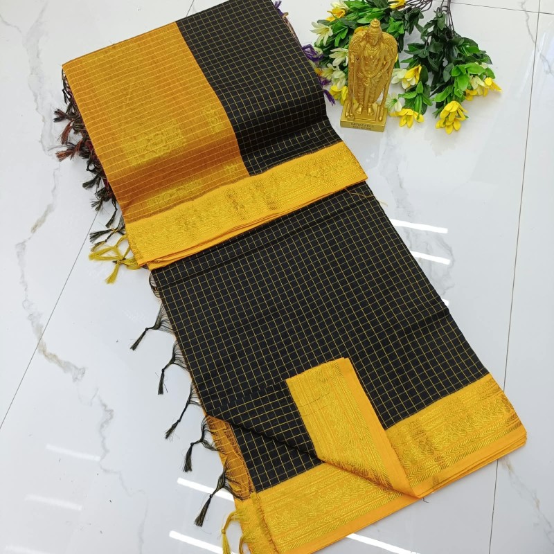 Checked Kalyani Cotton Sarees