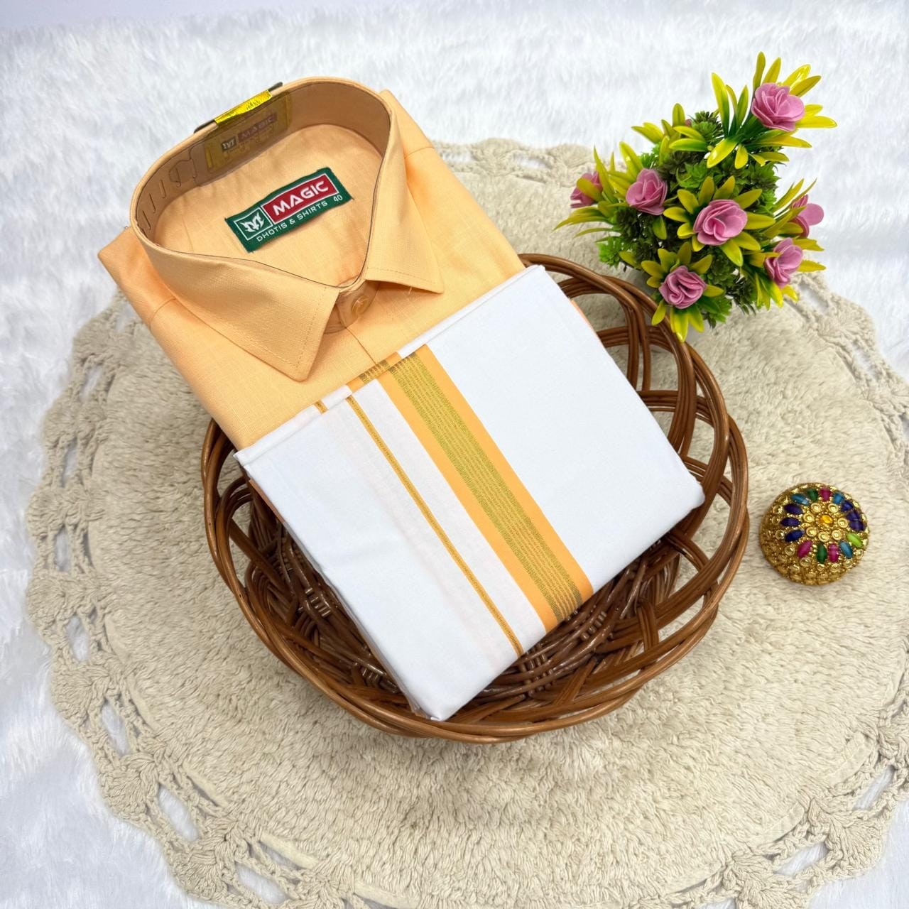 Cotton Dhoti & Shirt