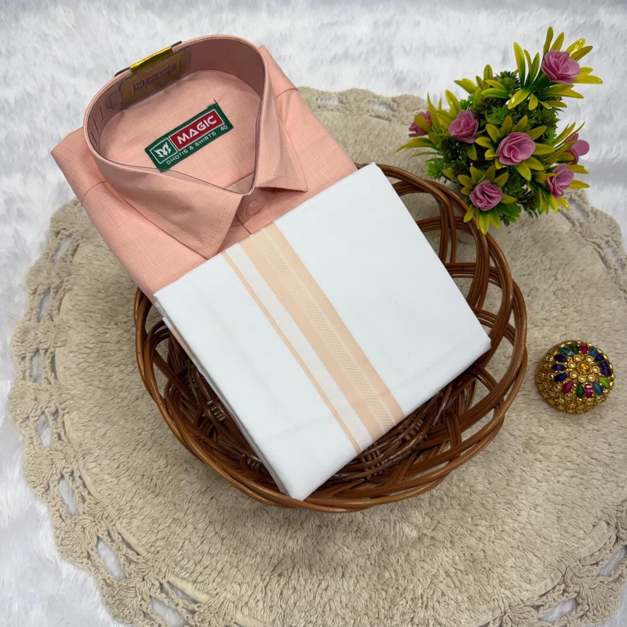Cotton Dhoti & Shirt