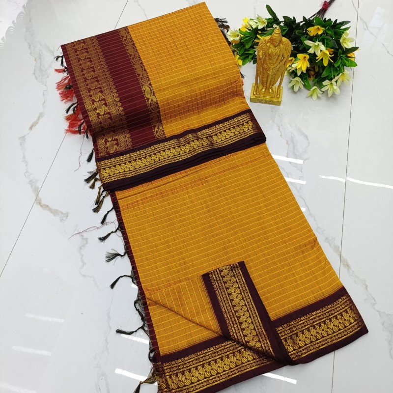 Checked Kalyani Cotton Sarees